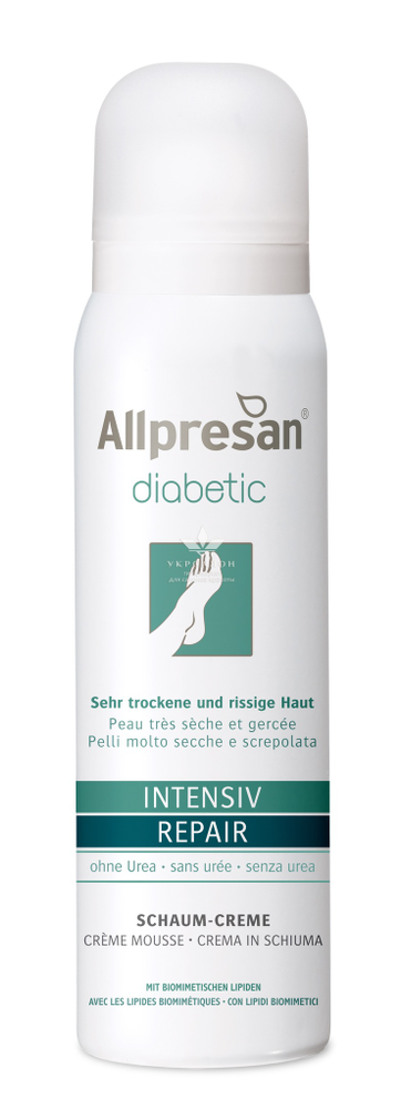 Крем-пена для сухой потрескавшейся кожи стоп диабетиков Allpresan Intensive+Repair
