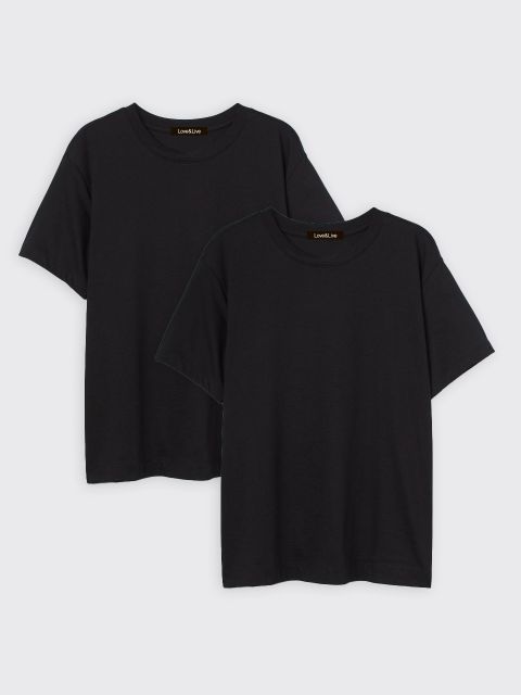 Набор из 2 женских футболок черных Love&Live, скидка 15% фото 1