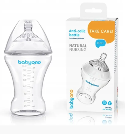 Пляшечка антиколікова  Natural Nursing. 260 мл, ТМ "BabyOno"