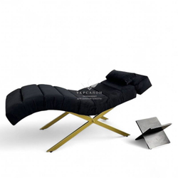 Анатомічна кушетка Mark 555-03 з підголовником та поперечною прошивкою для лашмейкерів та бровістів