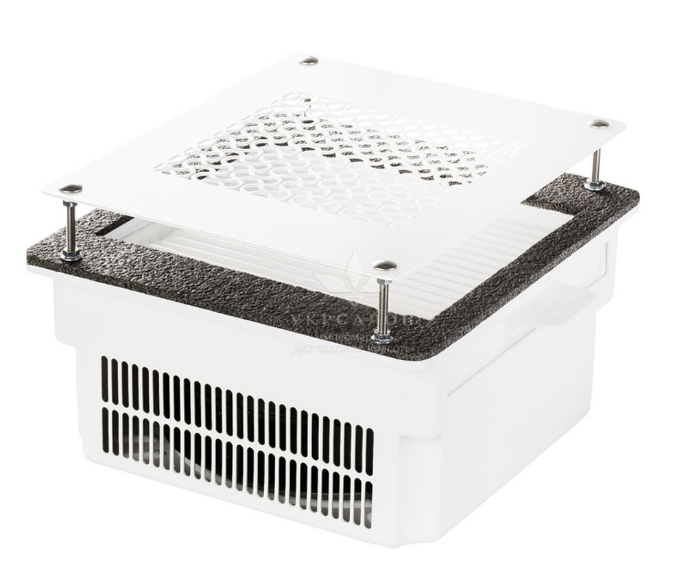 Врезная маникюрная вытяжка с HEPA фильтром Teri Turbo, цвет белый (сетка белая)