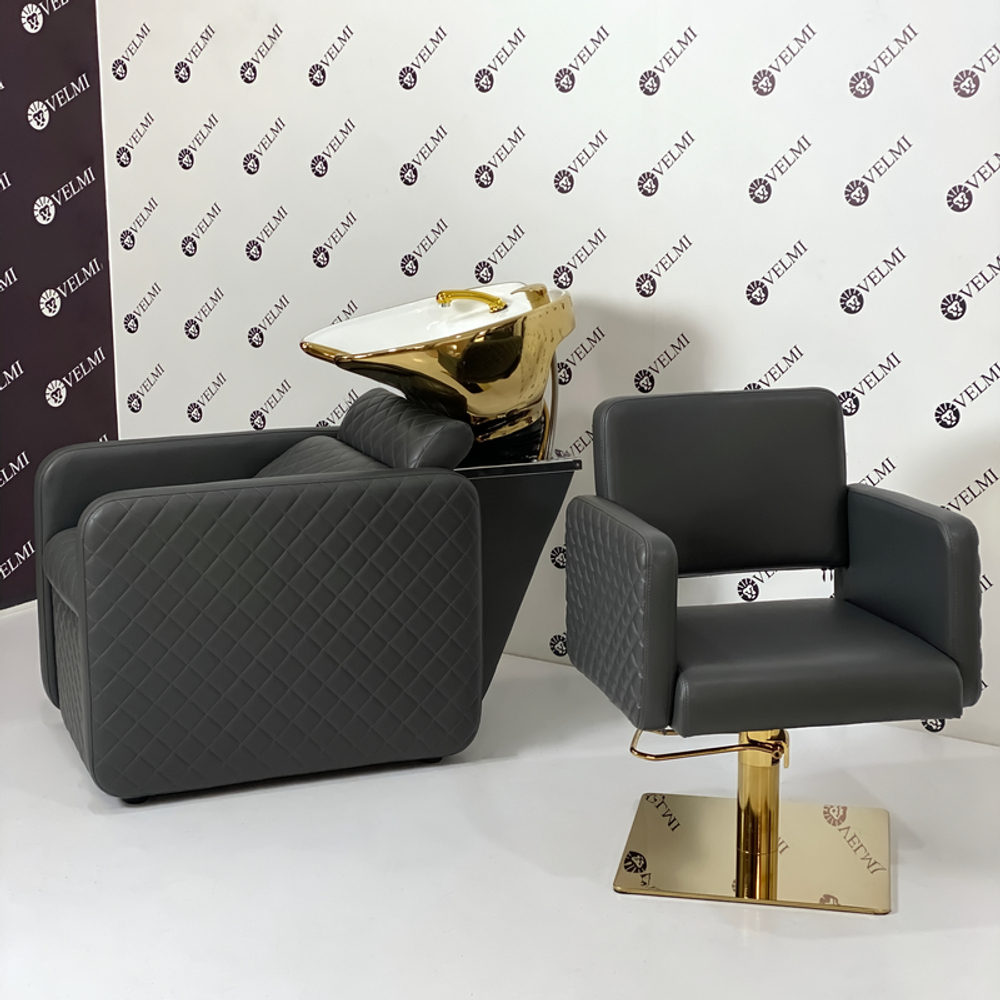 Комплект парикмахерской мебели Polo Premium Lux Gold на квадрате