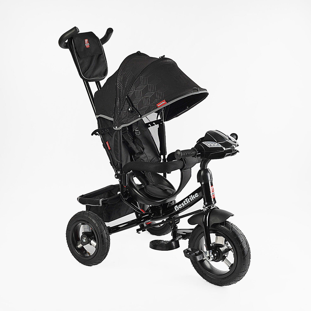Дитячий триколісний велосипед Best Trike 3390 надувні/фара, з USB, пультом, батьківською ручкою