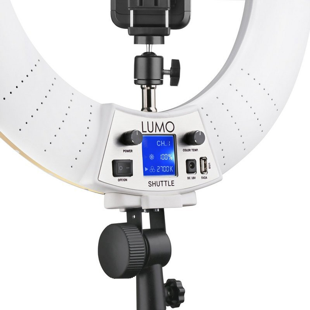 Кольцевая лампа на штативе Lumo Shuttle, диаметр 45 см, 105W