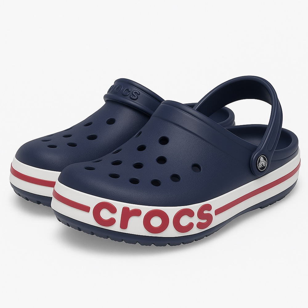 Crocs сабо мужские/женские – Тёмно-синие с логотипом