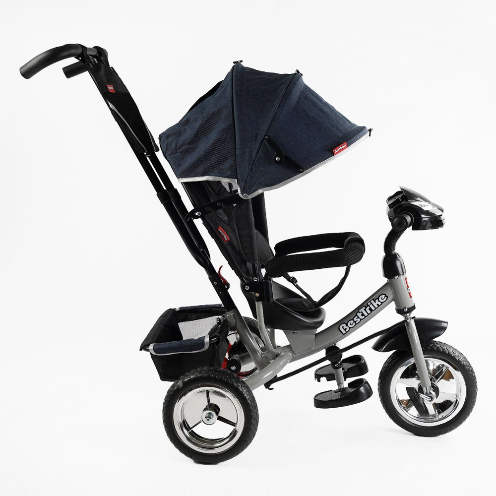Дитячий триколісний велосипед Best Trike 6588 піна/фара, з батьківською ручкою