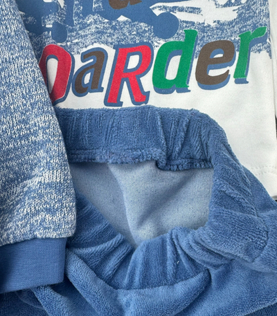 Костюм 3в1: кофта, штани, реглан "Boarder" бавовна, велюр, двунитка з начосом ТМ "Necix's" (74 см)