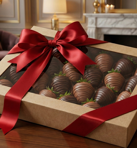 Класична полуниця у чорному та молочному шоколаді