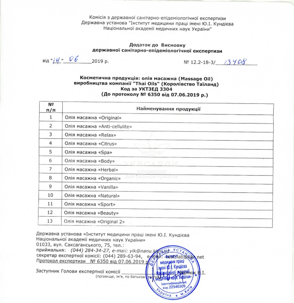 Масажне масло BODY