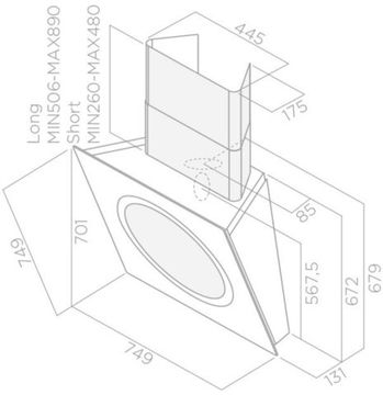 Витяжка ELICA OM AIR BL/F/75