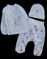 Комплект 3в1: льоля, повзунки, шапочка "Весна", інтерлок, трикотаж рубчик ТМ “Happy ТoТ” (56 см)