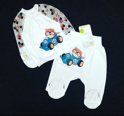 Комплект 2в1: льоля, повзунки "Принт", кулір ТМ “Happy ToT” (50 см)