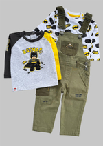 Стильний набір одягу для хлопчика "Batman": курточка + комбінезон + реглани, розмір 68