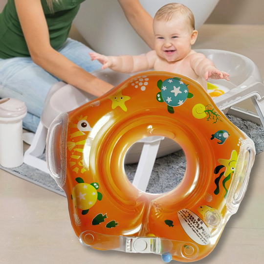 Круг для купания малышей на шею MS 0128 оранжевый/I24