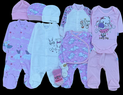Гарний набір одягу для новонародженої дівчинки, якісний одяг для немовлят, зима або демісезон (весна, осінь), зріст 62 см, бавовна