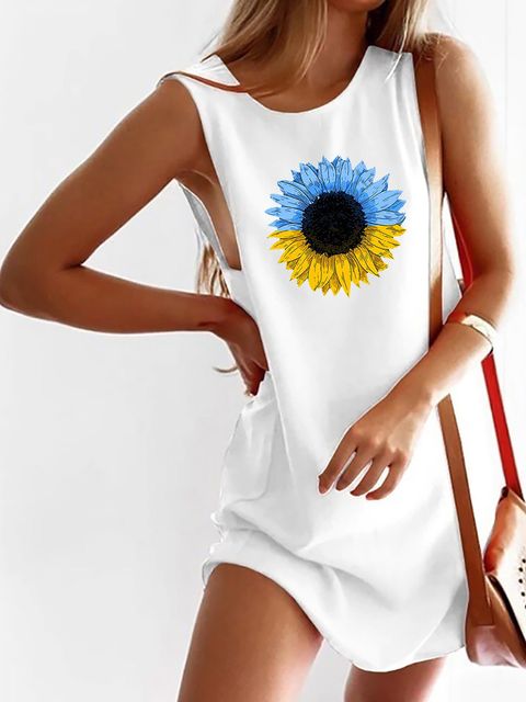 Сукня-майка біла Patriotic sunflower Love&Live
