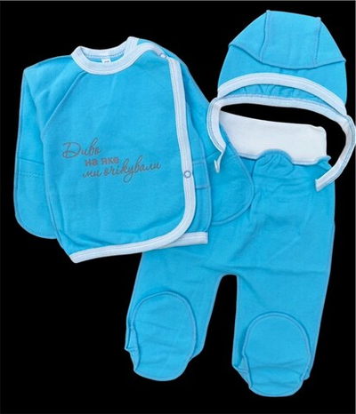 Комплект 3в1: сорочечка, повзунки, шапочка "Диво", футер ТМ "UA" (56 см)