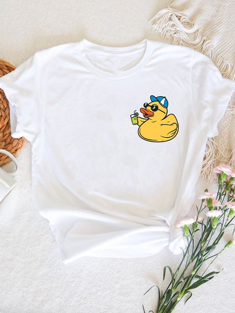 Футболка женская белая Relaxed duck Zuzu фото 1