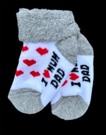 Шкарпетки "I love mum&dad", махра ТМ "Eslayn" (3-12 міс)