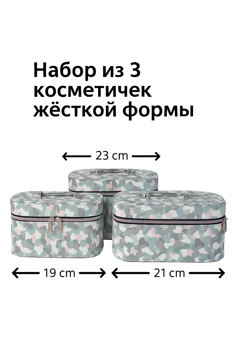 Набор из 3 косметичек жёсткой формы
