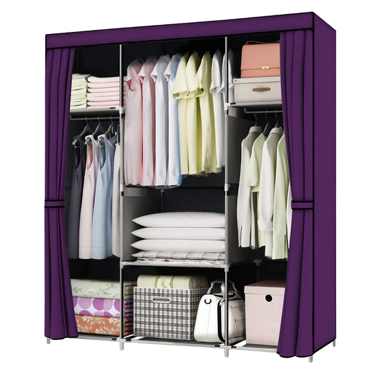 Тканинна складана шафа HCX Storage Wardrobe CL-128, Фіолетовий (N-15)