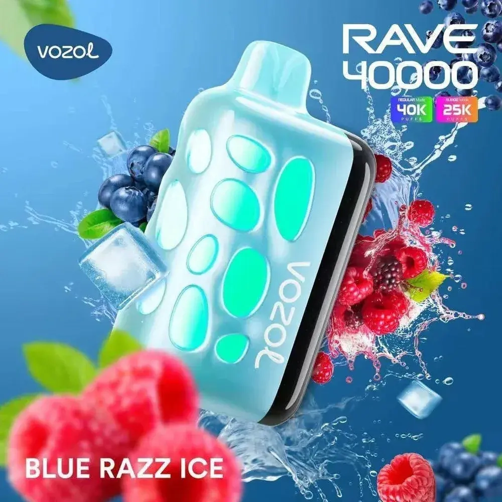 VOZOL RAVE 40000 - Blue Razz Ice (5% nic)