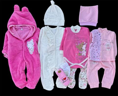 Гарний набір одягу для новонародженої дівчинки, якісний одяг для немовлят, зима, демісезон (осінь, весна), зріст 68 см, бавовна