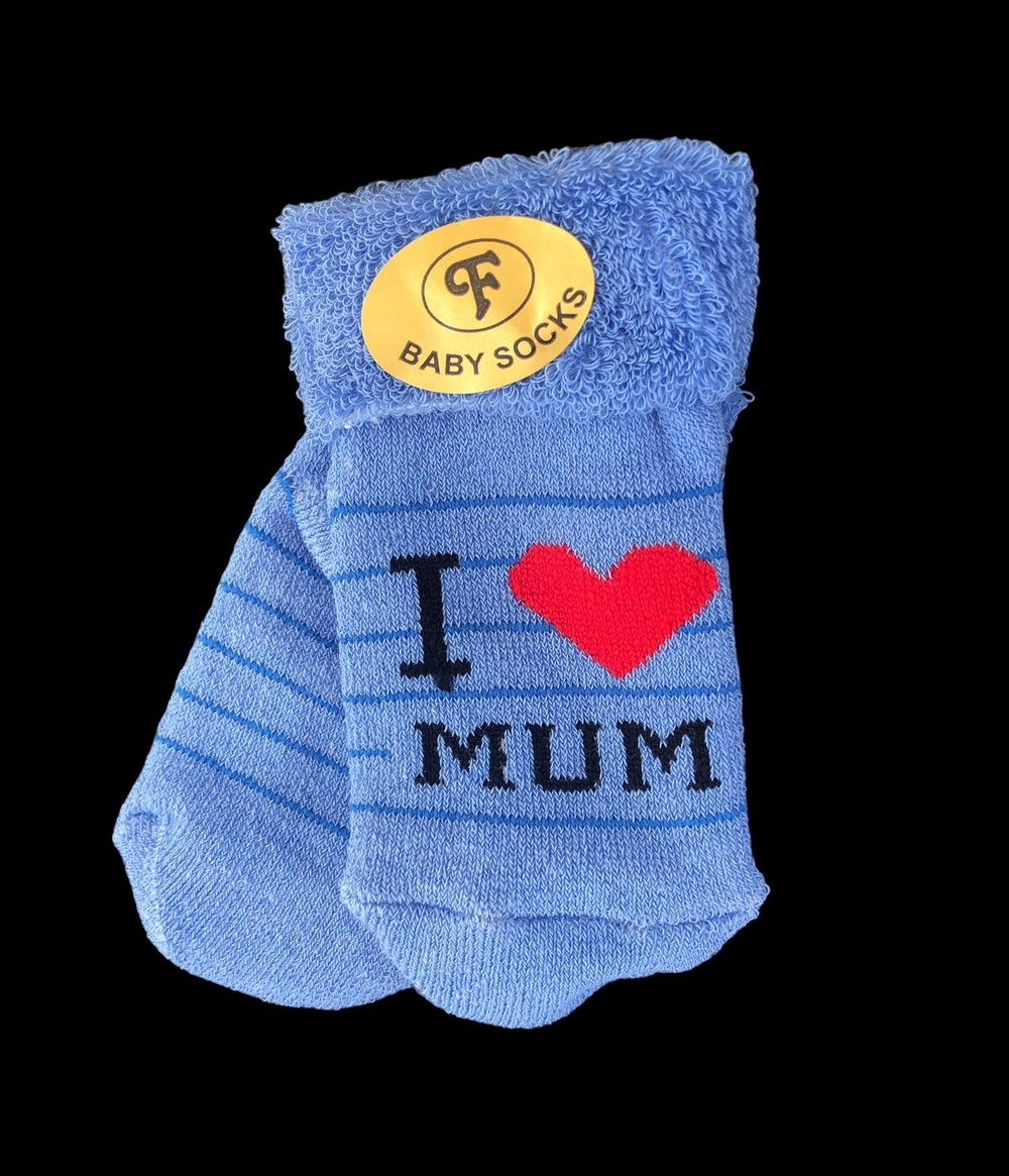 Шкарпетки "I love mum", махра ТМ "Baby socks" (0-6 міс)