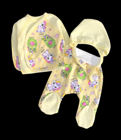 Комплект 3в1: льоля, повзунки, шапочка "Принт", футер ТМ “Happy ТОТ”