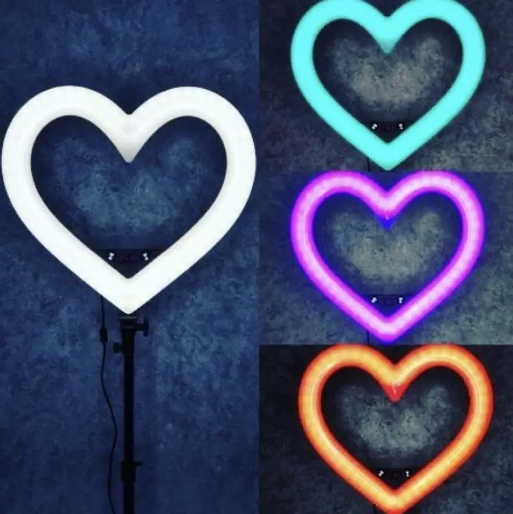 Кольцевая лампа Heart RGB со штативом и держателем телефона