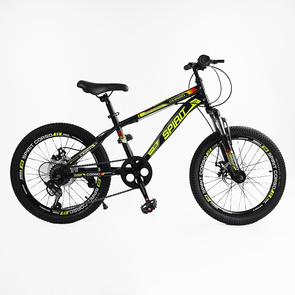 Детский спортивный велосипед 20 дюймов Corso Spirit, оборудование Shimano