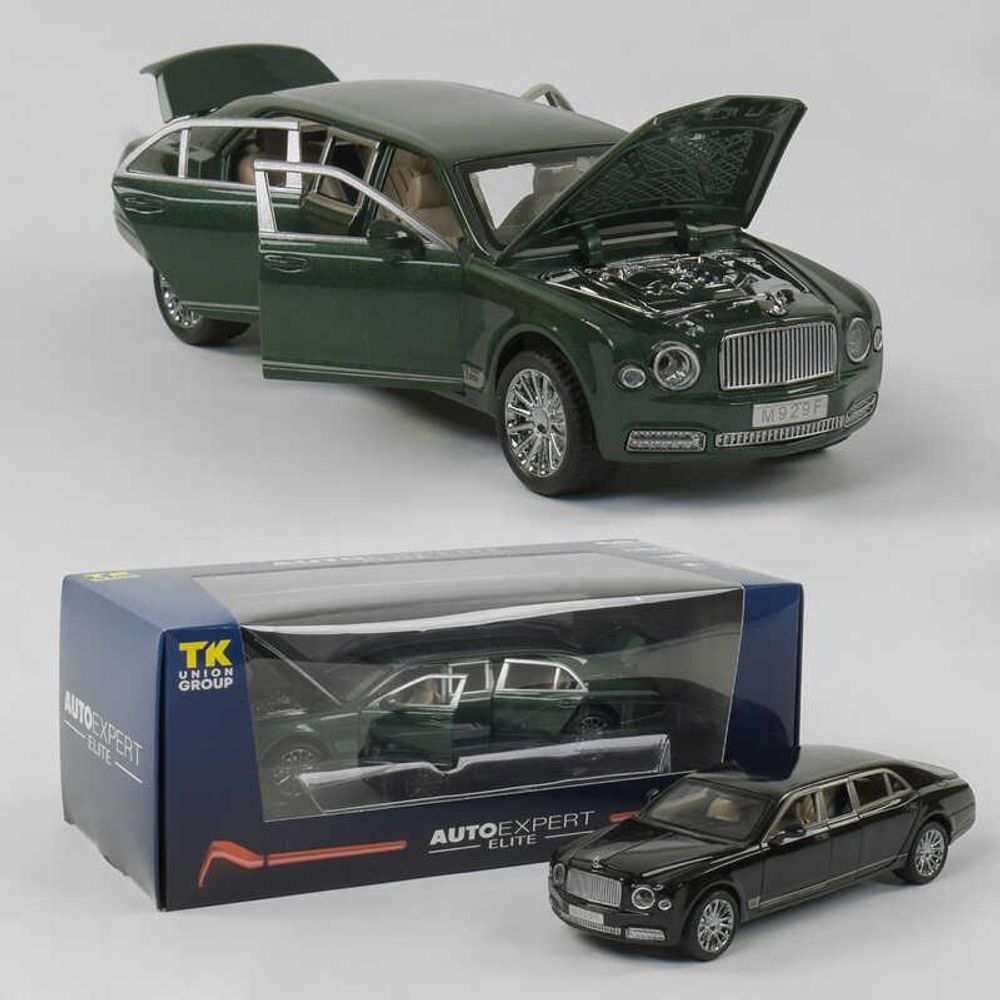 Машина игрушечная Bentley (Бентли)/ металлическая EL 3902 (36) &quot;Авто Експерт Премиум&quot;, 2 цвета, 1:24, свет, звук, инерция, открываются двери, багажник, капот