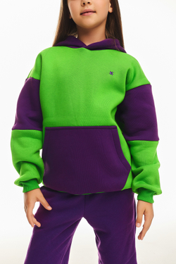 Дитячий спортивний утеплений костюм Kindamor Active Heat Purple/Green, фліс для дівчинки