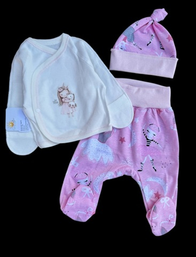 Комплект 3в1: льоля, повзунки, шапочка "Принцеса", інтерлок ТМ “Happy ТoТ” (56 см)