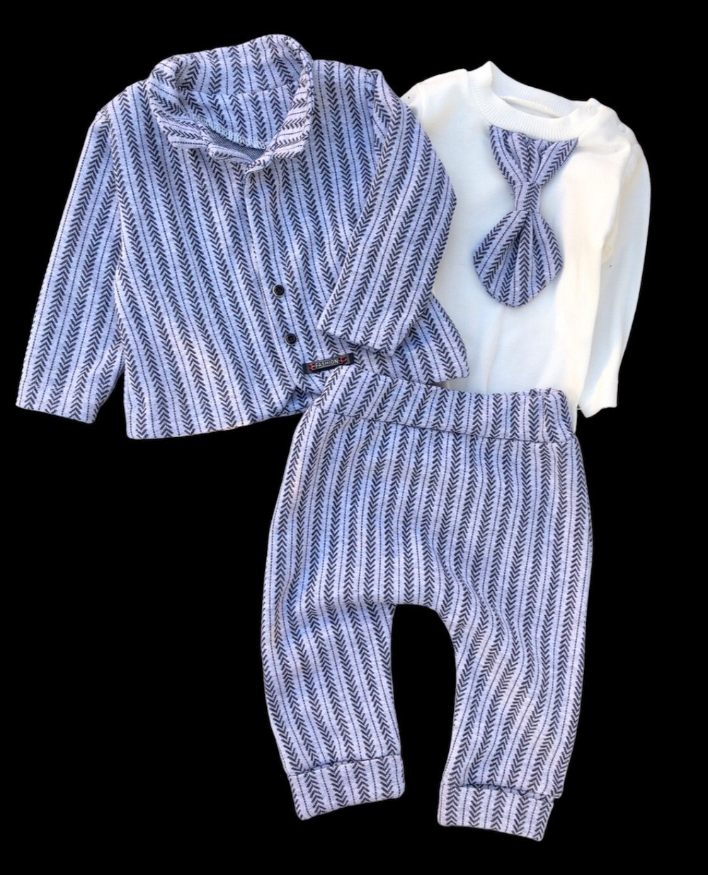 Костюм 3в1, бавовна: кофта-піджак, штани, боді "Baby Im"