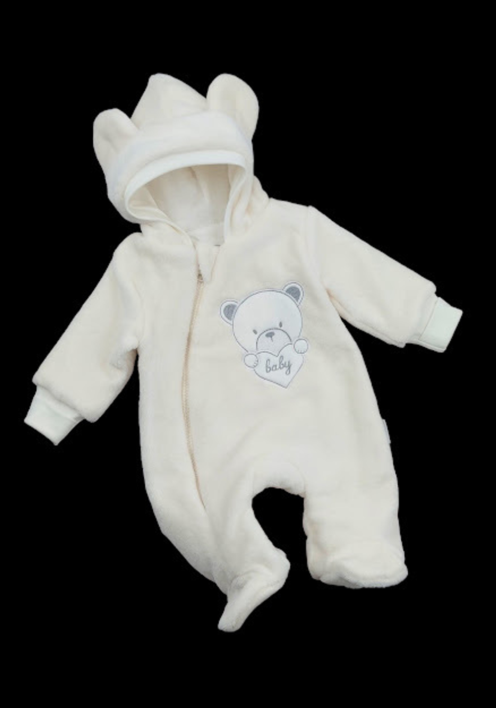 Комбінезон (ромпер) із капюшоном "Baby bear", набивна махра ТМ "MK"