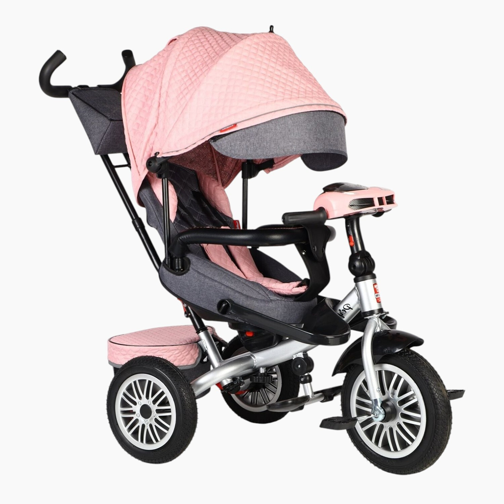Дитячий триколісний велосипед Best Trike Perfetto 8066 надувні колеса, музична панель + USB, з батьківською ручкою