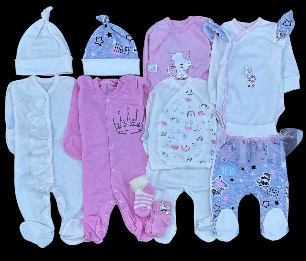 Гарний набір одягу для новонародженої дівчинки, якісний одяг для немовлят, осінь-зима, зріст 62 см, бавовна