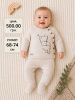 Костюм 2в1: кофта, повзуни "Winnie", трикотаж в'язка ТМ "George" (68-74 см)