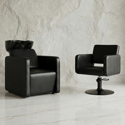 Комплект парикмахерской мебели Polo Black на диске