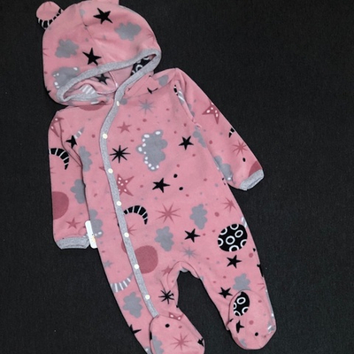 Комбінезон (ромпер) з капюшоном, "Сяйво", фліс ТМ "Happy TOT"