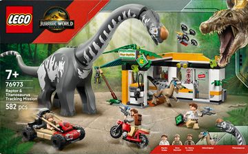 Конструктор LEGO Jurassic World Місія з відстеження раптора і титанозавра 582 деталі (76973)