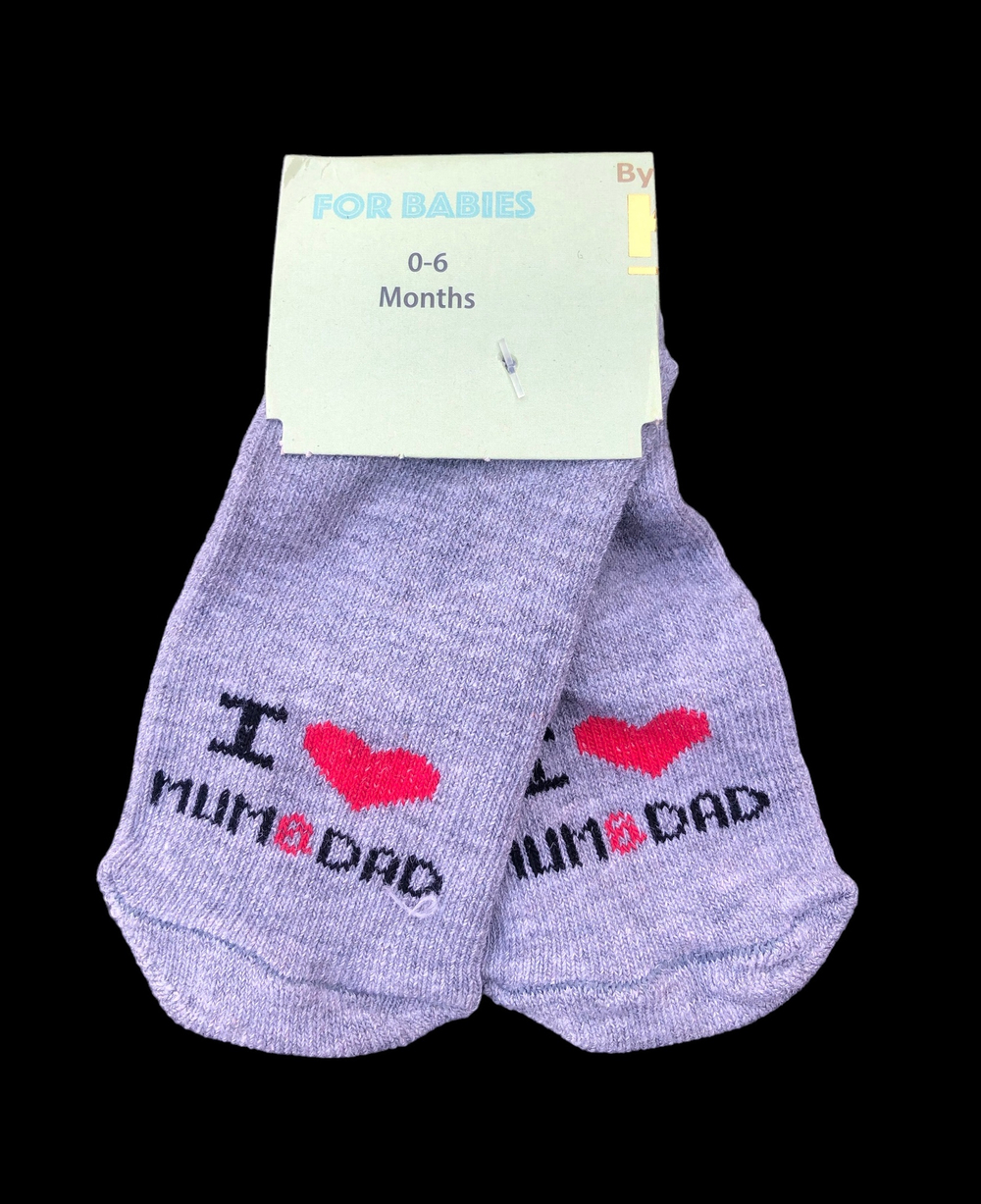 Шкарпетки "I love mum&dad", котон, ТМ "Karatepe socks" (0-6 міс)