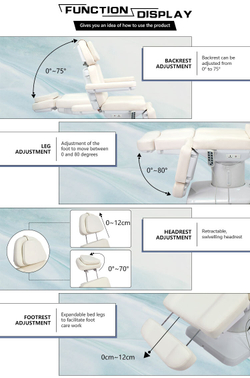 Косметологічна електрична кушетка L538A, (3 мотори)