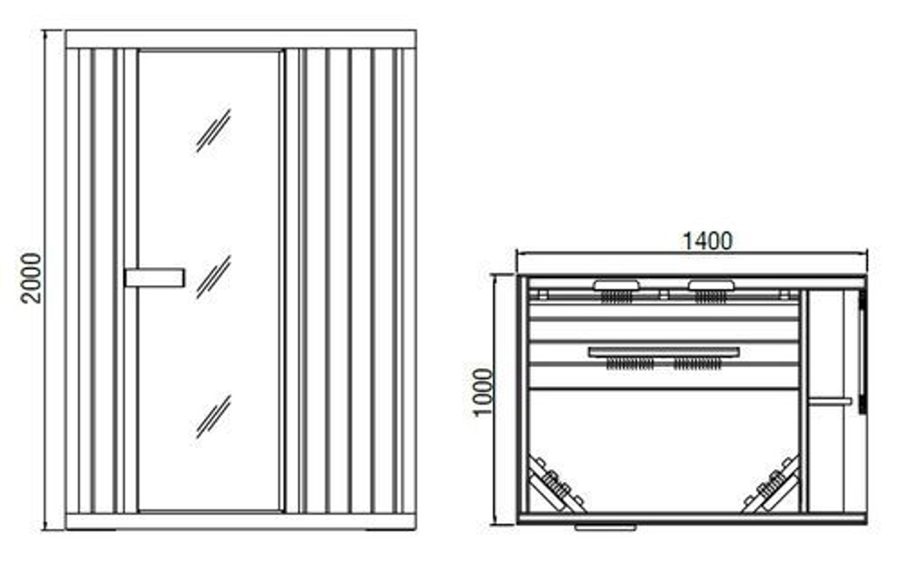 Інфрачервона сауна Elite Duo Combo (2 місця + дитина)