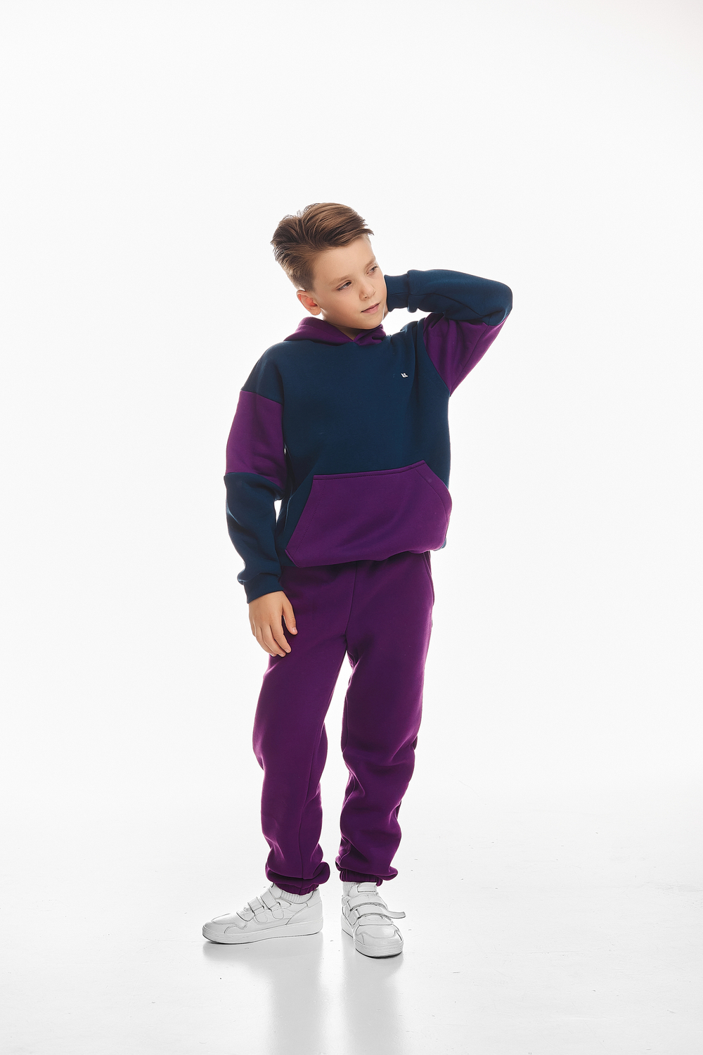 Дитячий спортивний утеплений костюм Kindamor Active Heat Purple/Blue, фліс для хлопчика