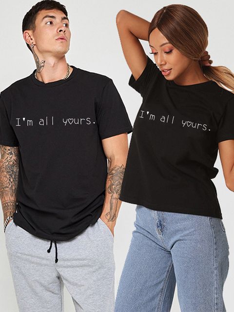 Набор женская и мужская футболка черная I'm all yours Love&Live фото 1