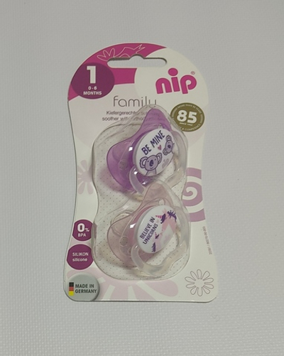 Пустушка "Family", силікон, № 1 (0-6 міс), 2 шт, ТМ "Nip"