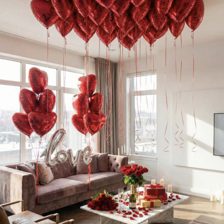 Романтичне оформлення кімнати сердечками love