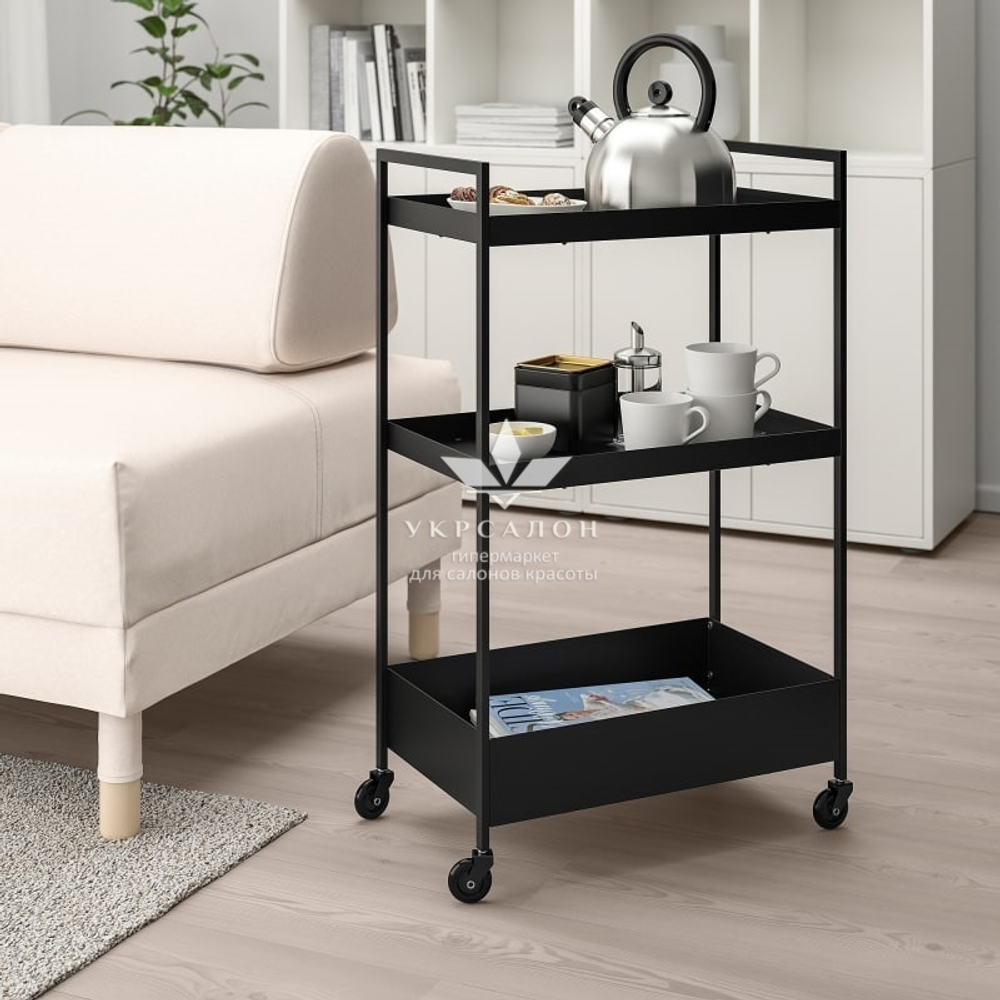 Косметологическая тележка Nissa черная